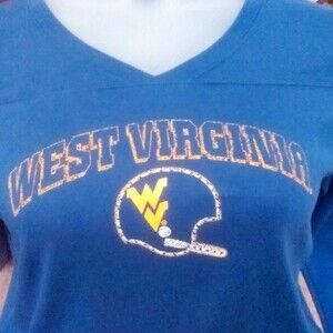 ESPN U West Virginia Mountaineer Football TShirt Long Sleeve Authentic XL New